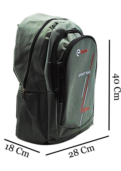 3 Bölmeli Sport Bag Okul Sırt Çantası Çizgi Baskılı Gri KOD:702 fiyatları