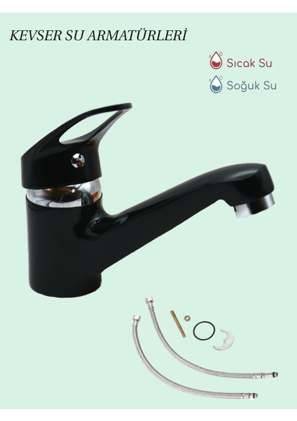 40'lık Siyah Lavabo Gövde Bataryası