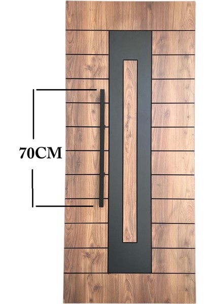 Çelik Kapı Çekme Kolu Tutma Kolu Kare Model Renk Siyah 70CM