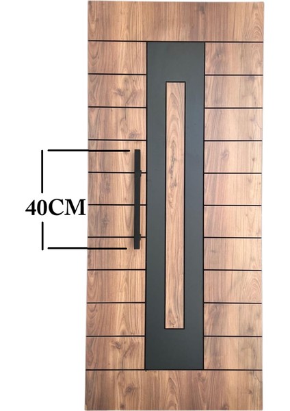 Çelik Kapı Çekme Kolu Tutma Kolu Kare Model Renk Siyah 40CM