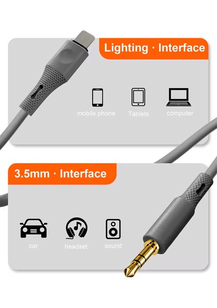 iPhone Lightning Uyumlu Tak Çalıştır 3.5 mm Aux Kablo MT2810 Mtl Aksesuar