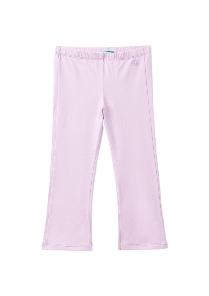 Kız Çocuk Logo Detaylı Flare Tayt