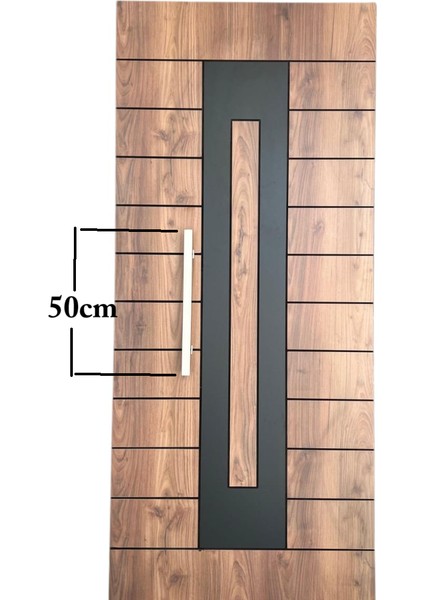 Çelik Kapı Çekme Kolu Tutma Kolu Kare Model Renk Saten ( Gümüş Gri) 50CM