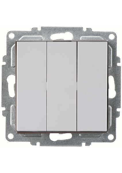 Karen 3’lü Beyaz Anahtar Modern Duvar Anahtarı