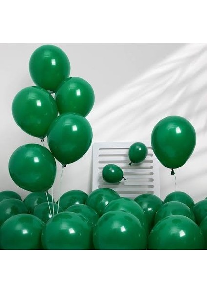 Metalik Balon Koyu Yeşil 10 Adet