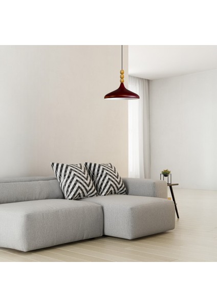 Vişne Çürüğü Ahşap Boncuklu Tekli Avize Sarkıt Salon Butik Lamba Aydınlatma Avizeler modelleri