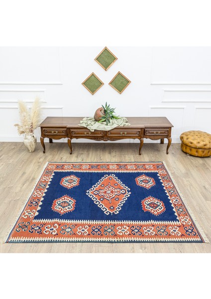 Arsen El Dokuma Mavi Yün Kilim 158 x 190 cm fiyatları