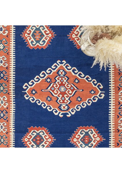 Arsen El Dokuma Mavi Yün Kilim 158 x 190 cm modelleri