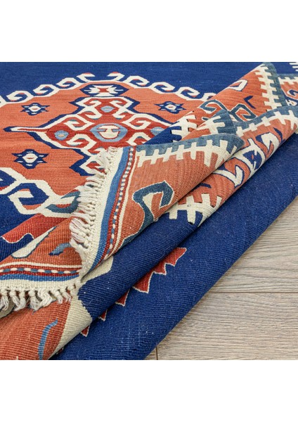 Arsen El Dokuma Mavi Yün Kilim 158 x 190 cm indirimleri