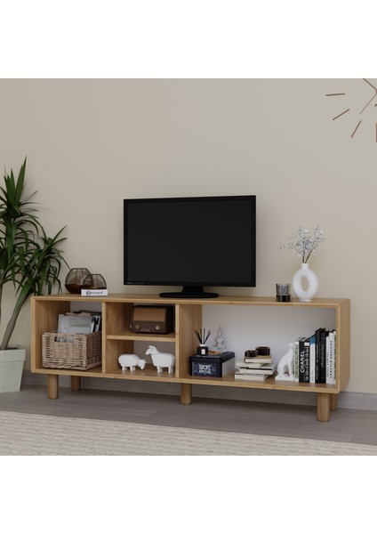 Bohem Serisi Natura Ceviz-Meşe Pvc Hasır Desen Tv Ünitesi
