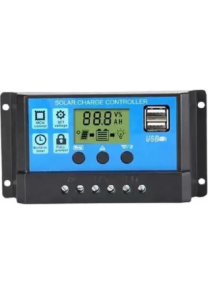 Solar Güneş Paneli Akü Şarj Kontrol Cihazı 30 Amper 12V 24V