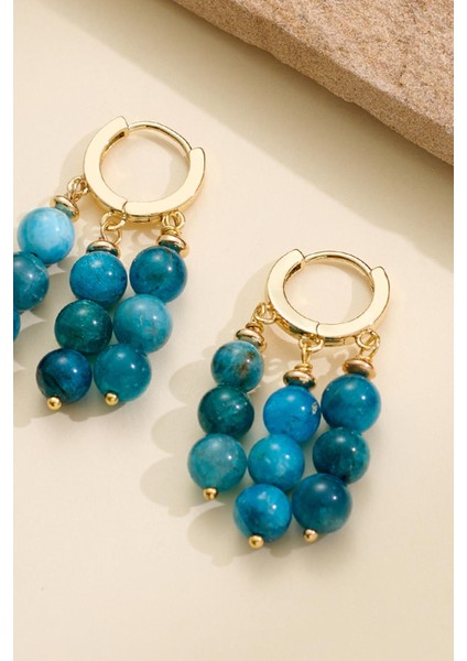 Mavi Doğaltaş Sallantılı Kadın Küpe fiyatları