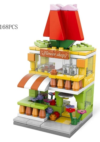City Mini Shop Supermarket Street View Model Yapı Taşları Hamburger Restoran Perakende Mağaza Tuğlaları Mimarlık Arkadaş Kız Renk: 8537-2 Kutu Yok (Yurt Dışından)