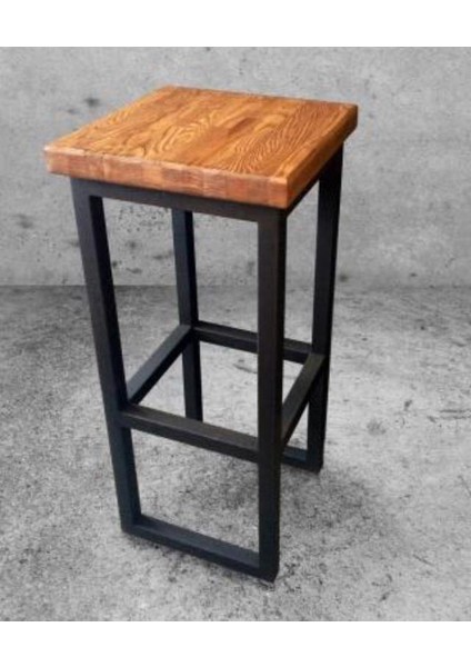 Yüksek Tabure Ahşap Bar Sandalyesi Retro Bar Taburesi Ahşaplı Istiyorum