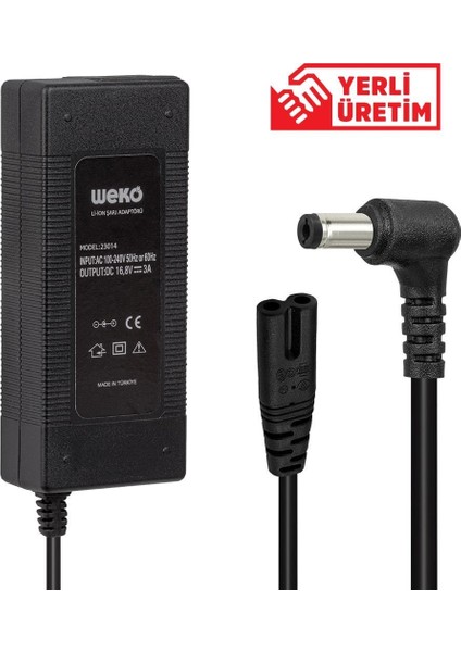 16.8 Volt - 3 Amper 5.5*2.5 Uçlu Kırmızı Yeşil Ledli̇ Masa Tipi Şarj Adaptörü
