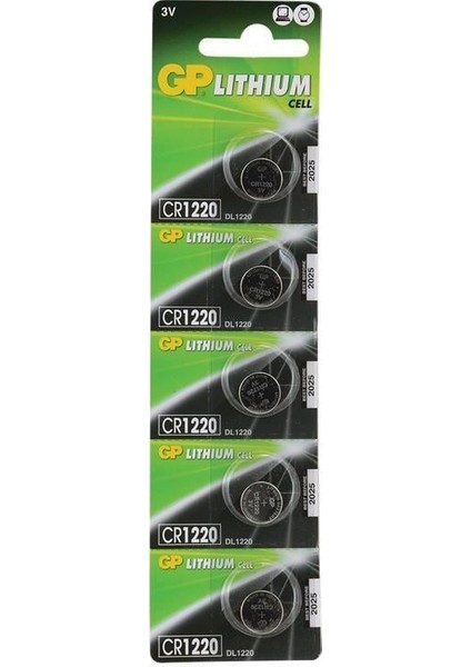 CR1220 3 Volt Lityum Pil 5 Li Paket