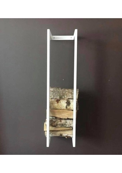 Metal Odunluk Duvara Monte Kullanışlı Tasarım 1 Adet Beyaz
