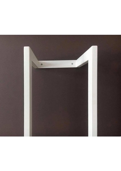 Metal Odunluk Duvara Monte Kullanışlı Tasarım 1 Adet Beyaz