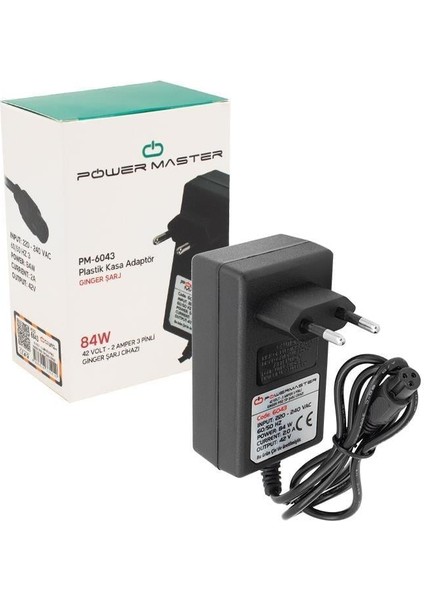 42 Volt - 2 Amper 3 Pinli Ginger Priz Tip Şarj Cihazı PM-6043