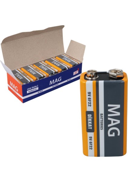 Mg-9 Çinko Karbon 9 Volt Pil (10'lu Paket)