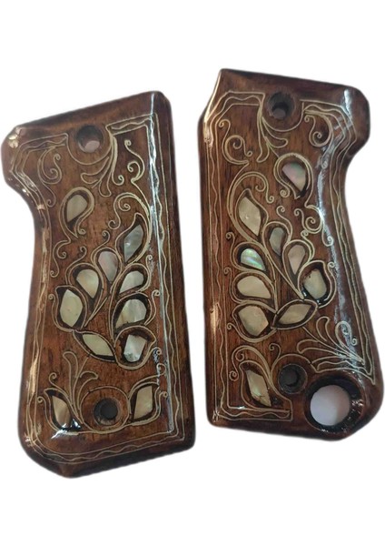 Astra Mod 4000 Gümüş Telkari Işlemeli Sedef Kakma Tamemen El Işçiliği Ahşap Kabze