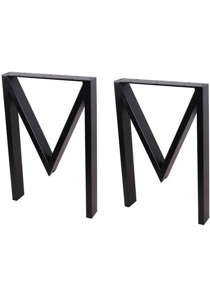 Metal Masa Ayağı Profil Tasarım Metal Masa Ayakları 1 Takım Siyah Renk