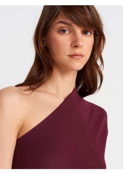 31842 Pile Detaylı Asimetrik Top-Bordo modelleri