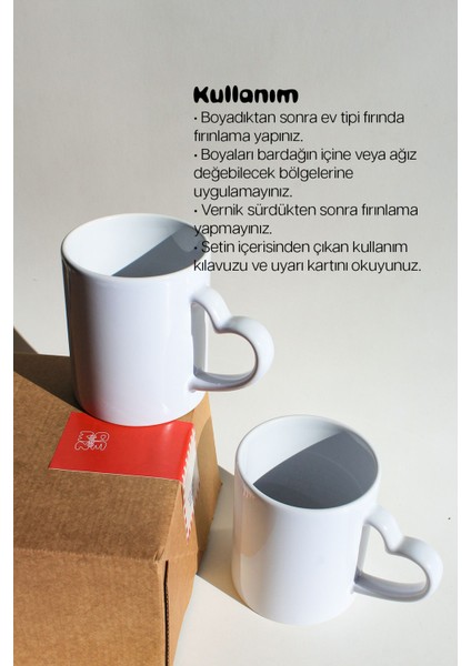 Sevgili Kalpli Kupa Boyama Seti - Hediye Seti indirimleri