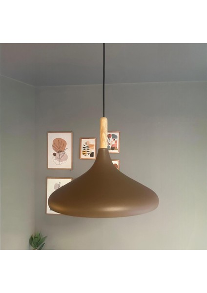 Sütlü Kahve Champion Ahşap Tekli Avize Sarkıt Salon Mutfak Cafe Butik Lamba Aydınlatma Avizeler modelleri