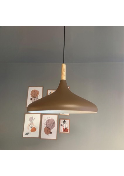 Sütlü Kahve Champion Ahşap Tekli Avize Sarkıt Salon Mutfak Cafe Butik Lamba Aydınlatma Avizeler fırsatları