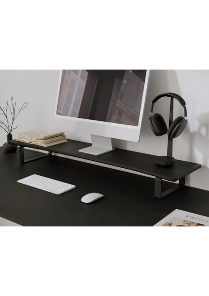 Doğal Ahşap Monitör Yükseltici Monitor Altlığı Monitör Sehpası Curve