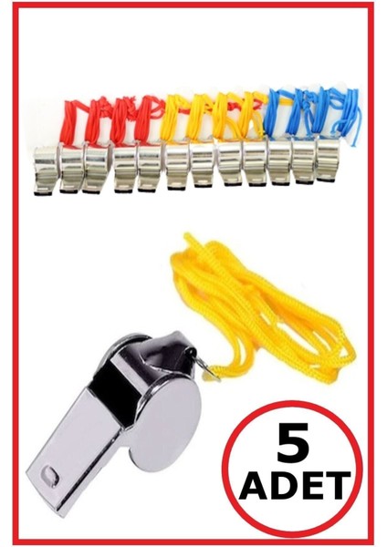 Renkli Ipli Deprem Düdüğü 5 Adet
