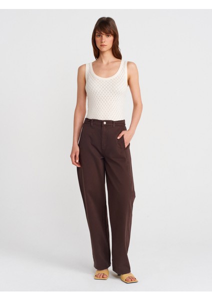 10749 Kalın Askılı Ajurlu Triko Bluz-Ekru fırsatları