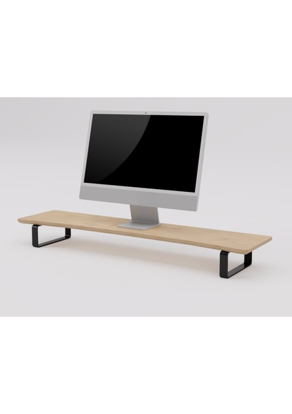 Doğal Ahşap Monitör Yükseltici Monitor Altlığı Monitör Sehpası Curve