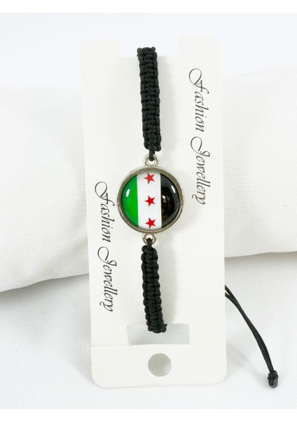 Suriye Bayrağı Bileklik, Asansörlü Boyutu Ayarlanabilir Ipli