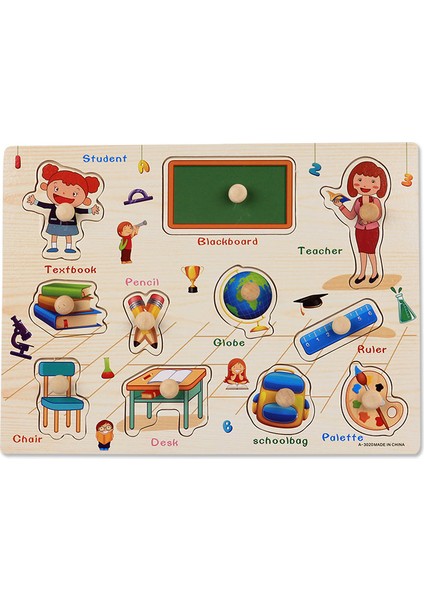 Stili Temizle Bebek Oyuncakları Montessori Ahşap Puzzle El Tutma Tahtası Set Eğitici Ahşap Oyuncak Karikatür Araç Deniz Hayvanı Bulmaca Çocuk Hediye (Yurt Dışından)