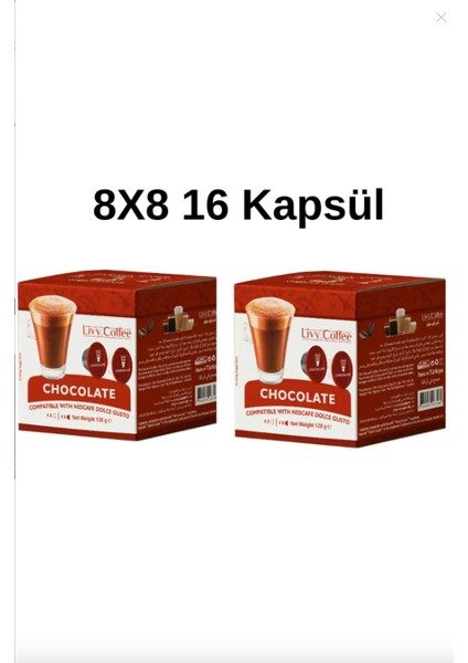 Dolce Gusto, Uyumlu Chocolate Kapsül Kahve 8x8 16