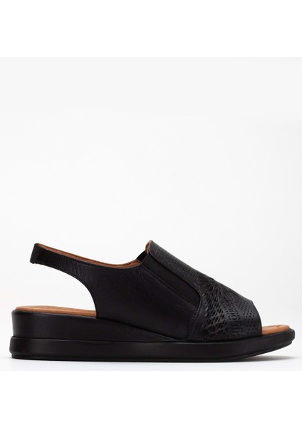 Kadın Deri Lastikli Sandalet - Beyaz modelleri