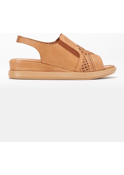 Kadın Deri Lastikli Sandalet - Beyaz modelleri