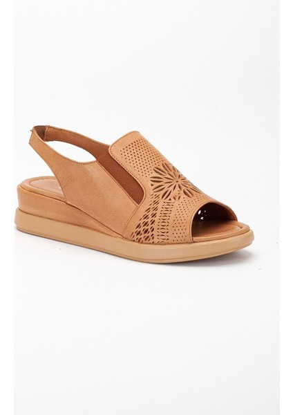 Kadın Deri Lastikli Sandalet - Beyaz fırsatları