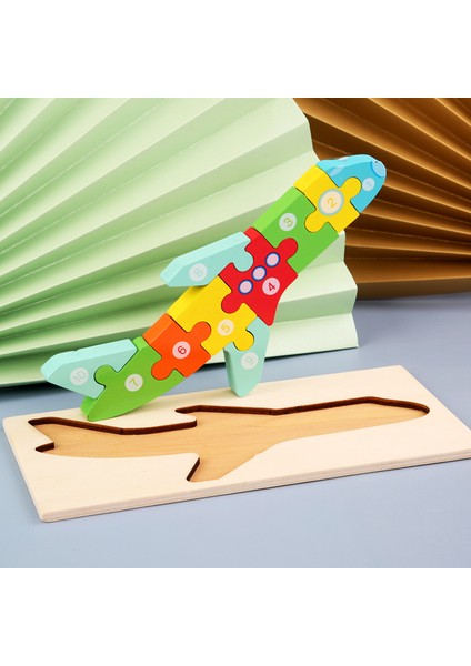 Uçak Tarzı Çocuklar Için Ahşap Eğitici Oyuncaklar Hediye 3D Puzzle Montessori Oyun Hayvan Jigsaw Montaj Modeli Eğitici Oyunlar (Yurt Dışından)
