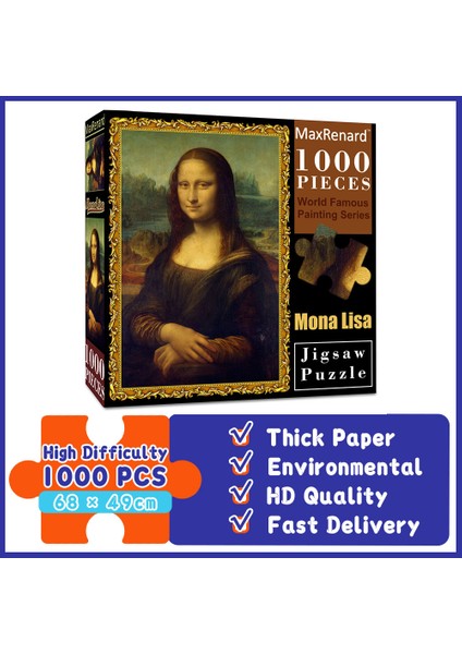 Honlanmış Stil Yetişkinler Için Maxrenard Puzzle Oyunları - Van Gogh ve Mona Lisa Sanatı - Eğlenceli ve Zorlu Oyunlar (Yurt Dışından)