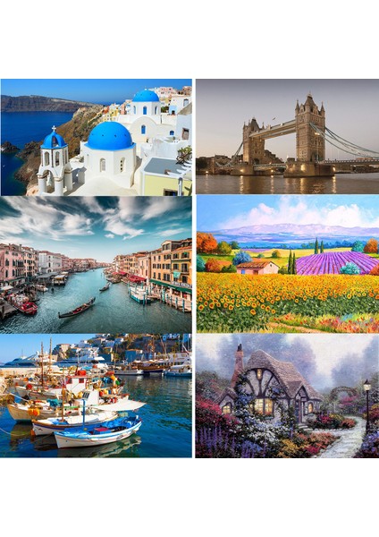 510LAVANTA Stili Çocuklar Için Eğitici Oyuncak Manzara Desenli Puzzle Seti - Noel Hediyesi (Yurt Dışından)