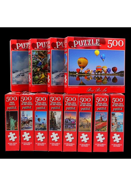 510LAVANTA Stili Çocuklar Için Eğitici Oyuncak Manzara Desenli Puzzle Seti - Noel Hediyesi (Yurt Dışından)