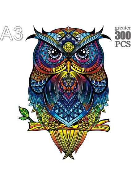 Mty-59-A3 Stili Ahşap Bulmaca Jigsaw En Iyi Hediye Yetişkinler ve Çocuklar Için Benzersiz Şekilli Bulmaca Parçaları Büyüleyici Baykuş A3 A4 A5 (Yurt Dışından)