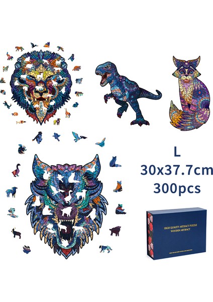Üç Kedi S Tarzı Yeni Benzersiz Hayvan Ahşap Bulmaca Yetişkin Çocuk Dinozor Hediye Kutusu Yapboz Çocuklar 3D Ahşap Bulmaca Oyun Oyuncakları Tatil Hediyeleri (Yurt Dışından)