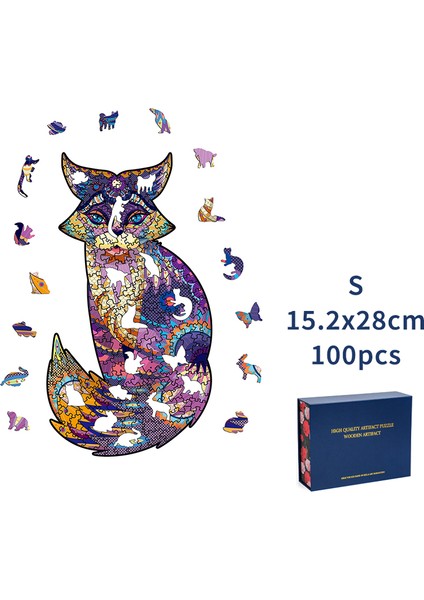 Mor Tilki S Tarzı Yeni Benzersiz Hayvan Ahşap Bulmaca Yetişkin Çocuk Dinozor Hediye Kutusu Yapboz Çocuklar 3D Ahşap Bulmaca Oyun Oyuncakları Tatil Hediyeleri (Yurt Dışından)