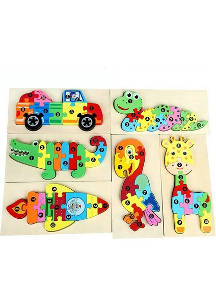 Kamyon Tarzı Çocuklar Için Ahşap Eğitici Oyuncaklar Hediye 3D Puzzle Montessori Oyun Hayvan Jigsaw Montaj Modeli Eğitici Oyunlar (Yurt Dışından)