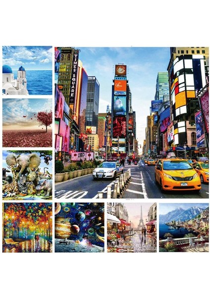 Renkli Stil Hayvan Yağlı Boyama, Uzay Yolcu Ege Denizi Manzara Yağlı Boyama Yetişkin Kağıt Puzzle Çocuk Oyuncak Hediye (Yurt Dışından) fiyatları