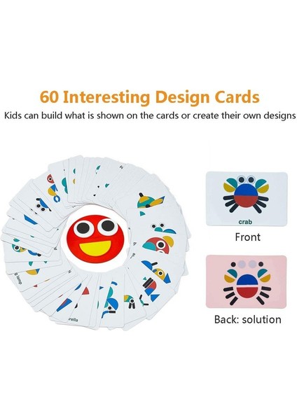 C Stili Bebek Ahşap Hayvan 3D Puzzle Oyuncağı Renkli Tangram Çocuklar Montessori Eğitici Sıralama Oyunları Hediye Oyuncaklı Çocuklar Için Etkileşimli Oyuncak (Yurt Dışından)